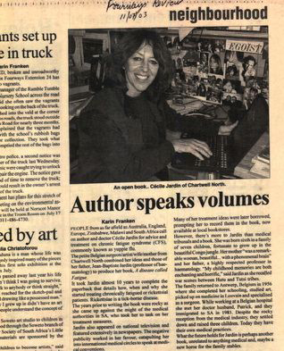 Newspaper article featuring Cécile Jadin